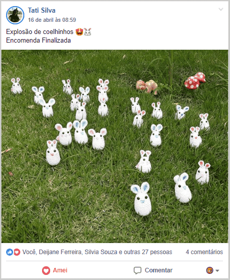 Depoimento amigurumi coelhinhos